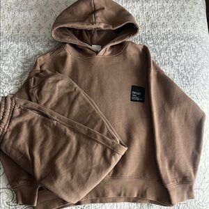 Zara kids Brown Hoodie and Sweatpants Set